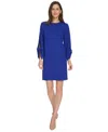CALVIN KLEIN WOMEN'S BLOUSON-SLEEVE SHIFT DRESS