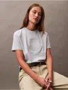 Calvin Klein Women's Blur Logo Graphic Classic T-shirt In Blue Ash