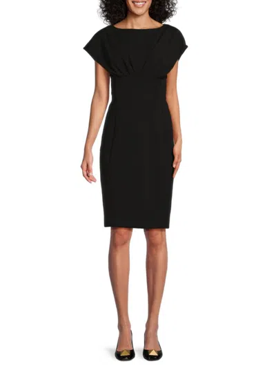 Calvin Klein Women's Boatneck Sheath Dress In Black
