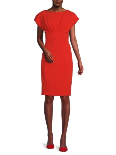 Calvin Klein Women's Boatneck Sheath Dress In Spicy Orange