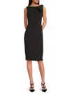 Calvin Klein Women's Boatneck Sheath Knee-length Dress In Black