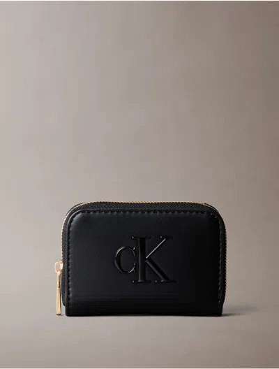 Calvin Klein Women's Bold Monogram Medium Zip Wallet In Black
