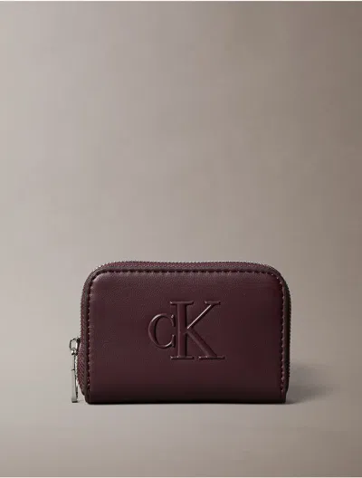 Calvin Klein Women's Bold Monogram Medium Zip Wallet In Red