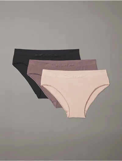 CALVIN KLEIN WOMEN'S BONDED FLEX 3-PACK MID RISE BIKINI