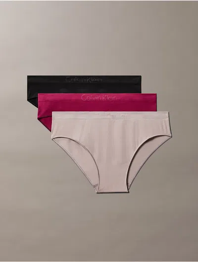 Calvin Klein Women's Bonded Flex 3-pack Mid Rise Bikini In Multi