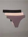 Calvin Klein Women's Bonded Flex 3-pack Mid Rise Thong