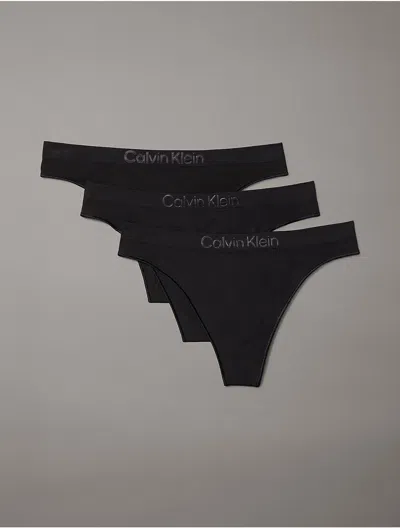 CALVIN KLEIN WOMEN'S BONDED FLEX 3-PACK MID RISE THONG