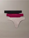Calvin Klein Women's Bonded Flex 3-pack Mid Rise Thong In Multi
