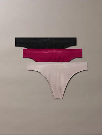 Calvin Klein Women's Bonded Flex 3-pack Mid Rise Thong In Multi