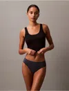 Calvin Klein Seductive Comfort Stretch-recycled Polyamide Bikini Briefs In Ink