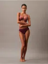 Calvin Klein Women's Bonded Flex Bikini In Mauve Wine
