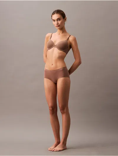 Calvin Klein Women's Bonded Flex Boyshort In Dusty Tan