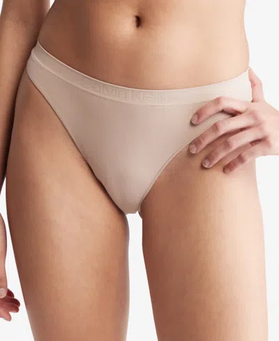 Calvin Klein Women's Bonded Flex Mid-rise Thong Underwear Qd3958 In Cedar