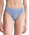 Calvin Klein Women's Bonded Flex Mid-rise Thong Underwear Qd3958 In Flint Stone