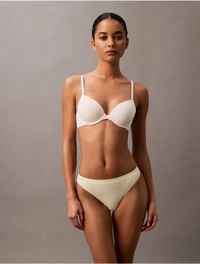 Calvin Klein Women's Bonded Flex Thong In Glass Yellow