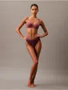 Calvin Klein Women's Bonded Flex Thong In Mauve Wine