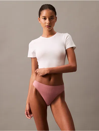 Calvin Klein Women's Bonded Flex Thong In Red Grape