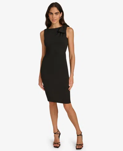 CALVIN KLEIN WOMEN'S BOW SHOULDER SHEATH DRESS