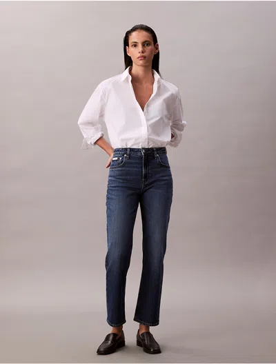 Calvin Klein Women's Boxy Cropped Button-down Shirt
