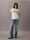 Calvin Klein Women's Boxy Varsity Logo T-shirt In Tofu