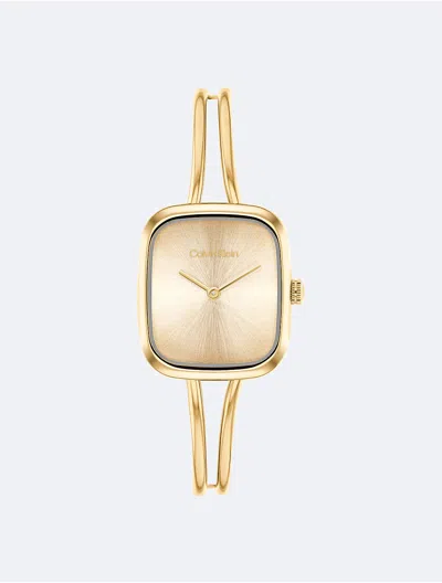 Calvin Klein Women's Brushed Dial Bangle Watch In Gold