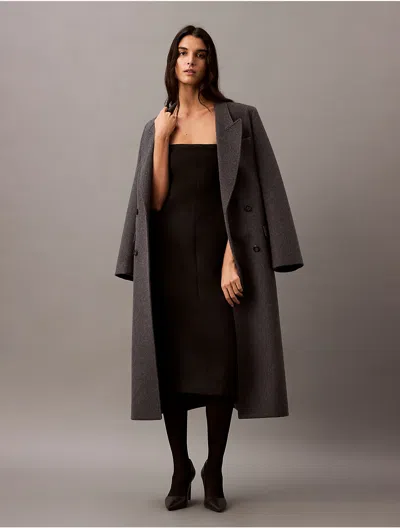 Calvin Klein Women's Brushed Wool Blend Strapless Dress In Black Beauty