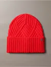 Calvin Klein Women's Cable Knit Beanie In Red