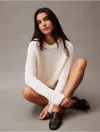 Calvin Klein Women's Cage Yarn Chunky Sweater In Antique White