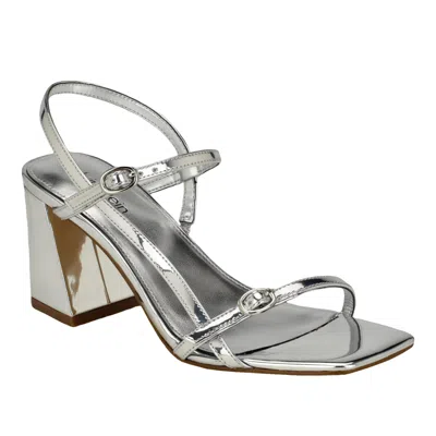 Calvin Klein Women's  Linella Heeled Sandal Silver Linella-slvr