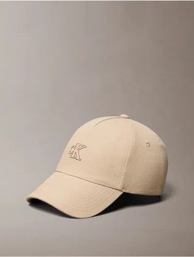 Calvin Klein Women's Canvas Monogram Baseball Cap In White