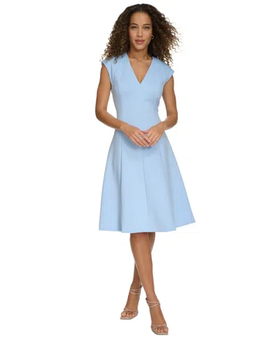 Calvin Klein Women's Cap-sleeve A-line Dress In Light Bayou