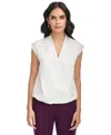 Calvin Klein Women's Textured Extended Sleeve Blouse In Crm Crm