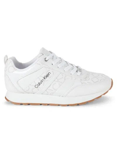 Calvin Klein Women's Carlla Logo Sneakers In White