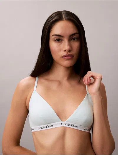 Calvin Klein Women's Carousel Rib Lightly Lined Triangle Bra In Gray
