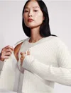 Calvin Klein Women's Cashmere 2-in-1 Cardigan Set In Chalk