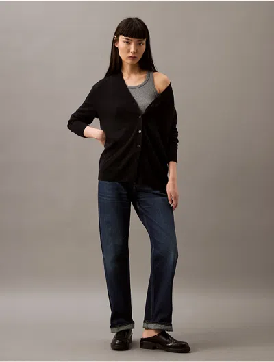 Calvin Klein Women's Cashmere Cardigan In Black Beauty