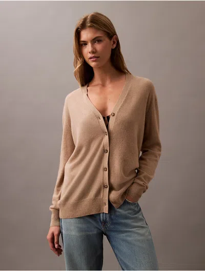 Calvin Klein Women's Cashmere Cardigan In Brindle