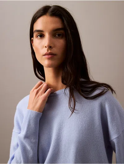 Calvin Klein Women's Cashmere Crewneck Sweater In Belair Blue