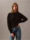 Calvin Klein Women's Cashmere Crewneck Sweater In Black Beauty