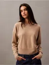 Calvin Klein Women's Cashmere Crewneck Sweater In Brindle