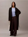 Calvin Klein Women's Cashmere Wool Blend Wrap Coat In Black Beauty