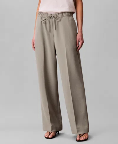 Calvin Klein Women's Casual Straight Twill Pants In Gray
