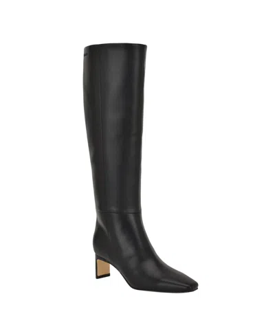 Calvin Klein Women's Caterine Tall Square Toe Boots In Black