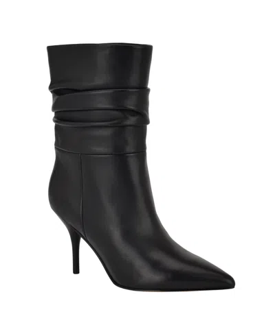 Calvin Klein Women's Cerine Stiletto Heel Dress Booties In Black Leather