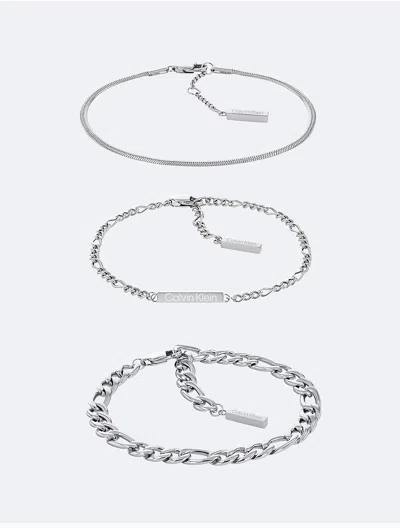 Calvin Klein Women's Chain Bracelet Set In Stainless Steel