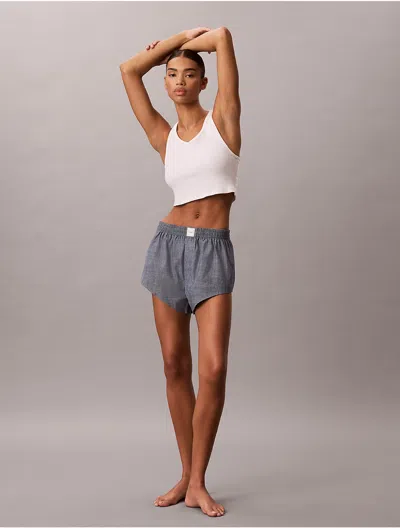 Calvin Klein Women's Chambray Sleep Shorts In Gray