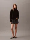 Calvin Klein Women's Chenille Relaxed Turtleneck Sweater In Black Beauty