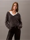 Calvin Klein Gray Halo Oversized V-neck Sweater