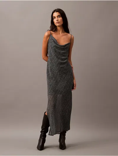 Calvin Klein Women's Chiffon Printed Asymmetrical Maxi Dress