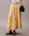 Calvin Klein Women's Chiffon Printed Midi Skirt In Orange